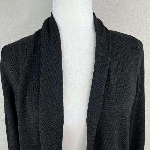 Ella Moss Karla Open Front Cozy Black Long Knit Cardigan Sweater Oversized Small - Picture 6 of 14